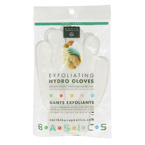 Earth Therapeutics Exfoliating Hydro Gloves White, 1 Pair